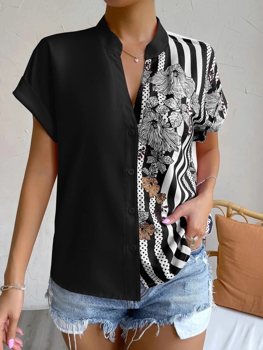 Women's Summer Button Cardigan Short Sleeve Shirt