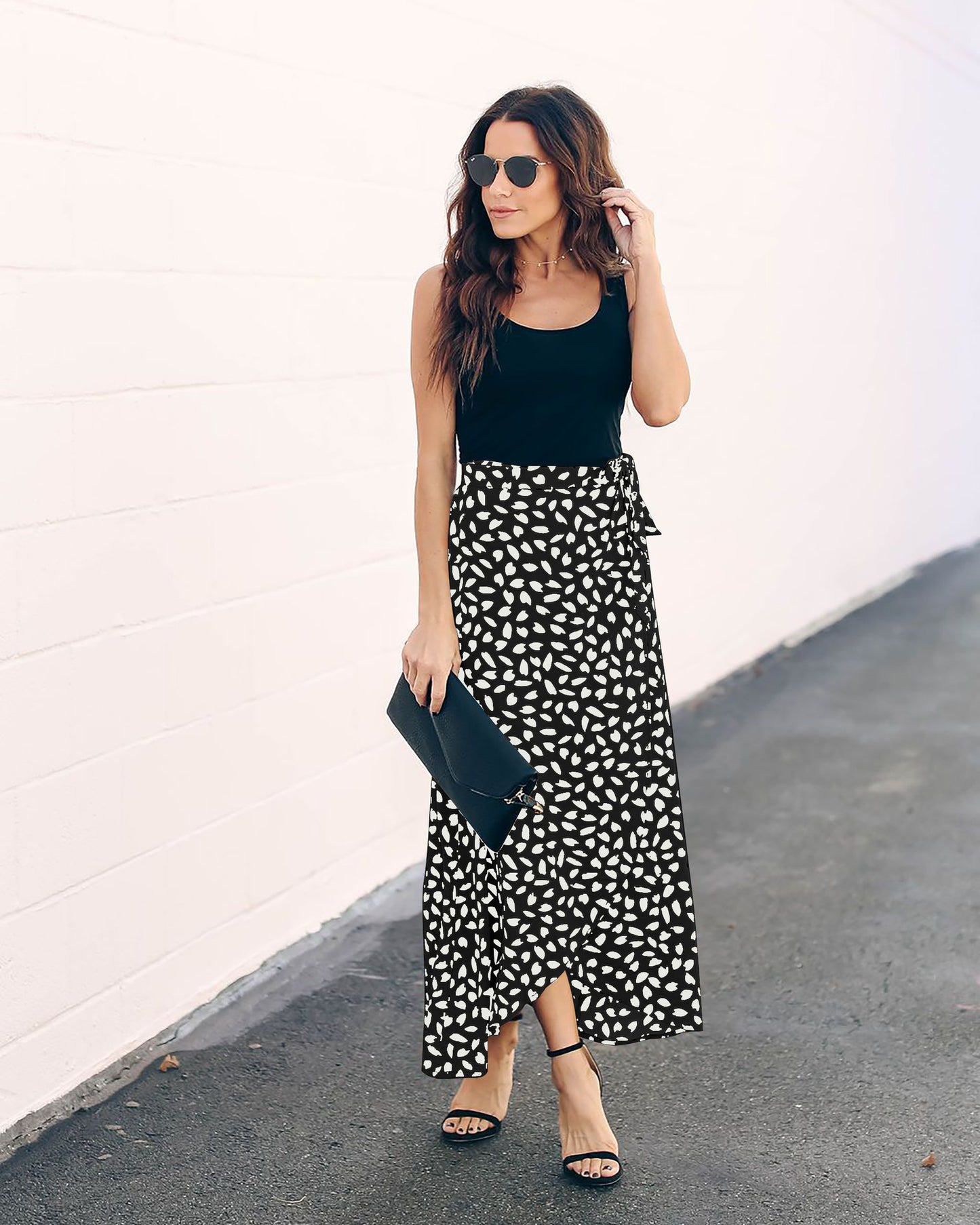 Women Leopard print long loose skirt