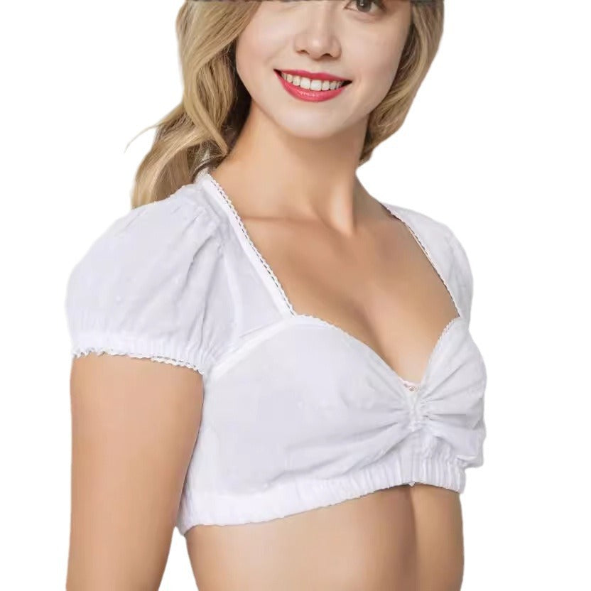 Women's Shirt Jacquard Wave Point Small White Jersey