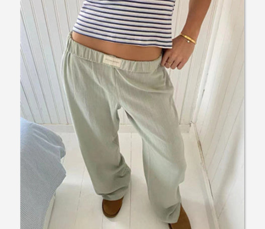 Women fashion casual striped pants