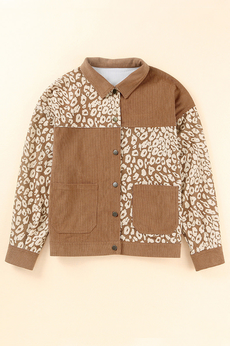 Women's corduroy jacket leopard