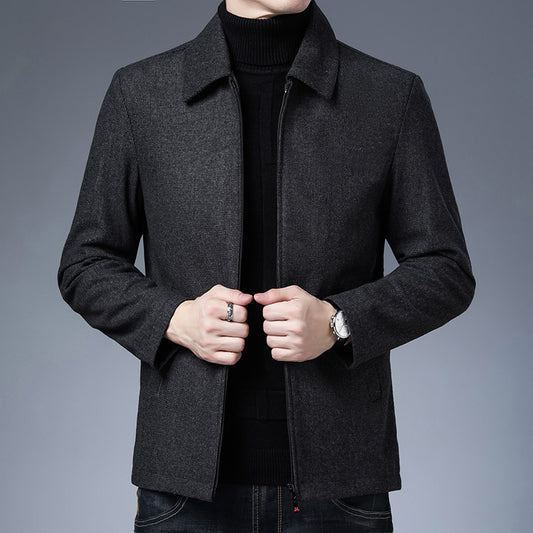 Men jacket leisure business polo collar zip fastening