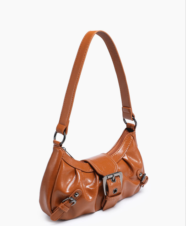 Women's shoulder bag made of two-tone imitation leather