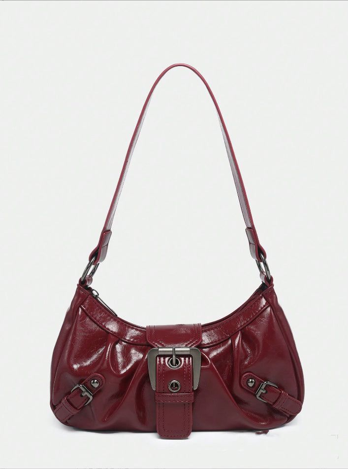 Women's shoulder bag made of two-tone imitation leather