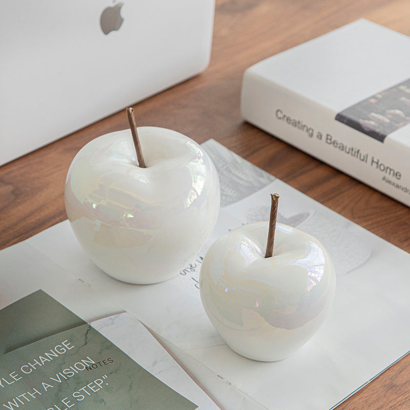 Porcelain Nordic Home Bedroom Kitchen Home Porcelain Pearl Glaze Apple Ornaments