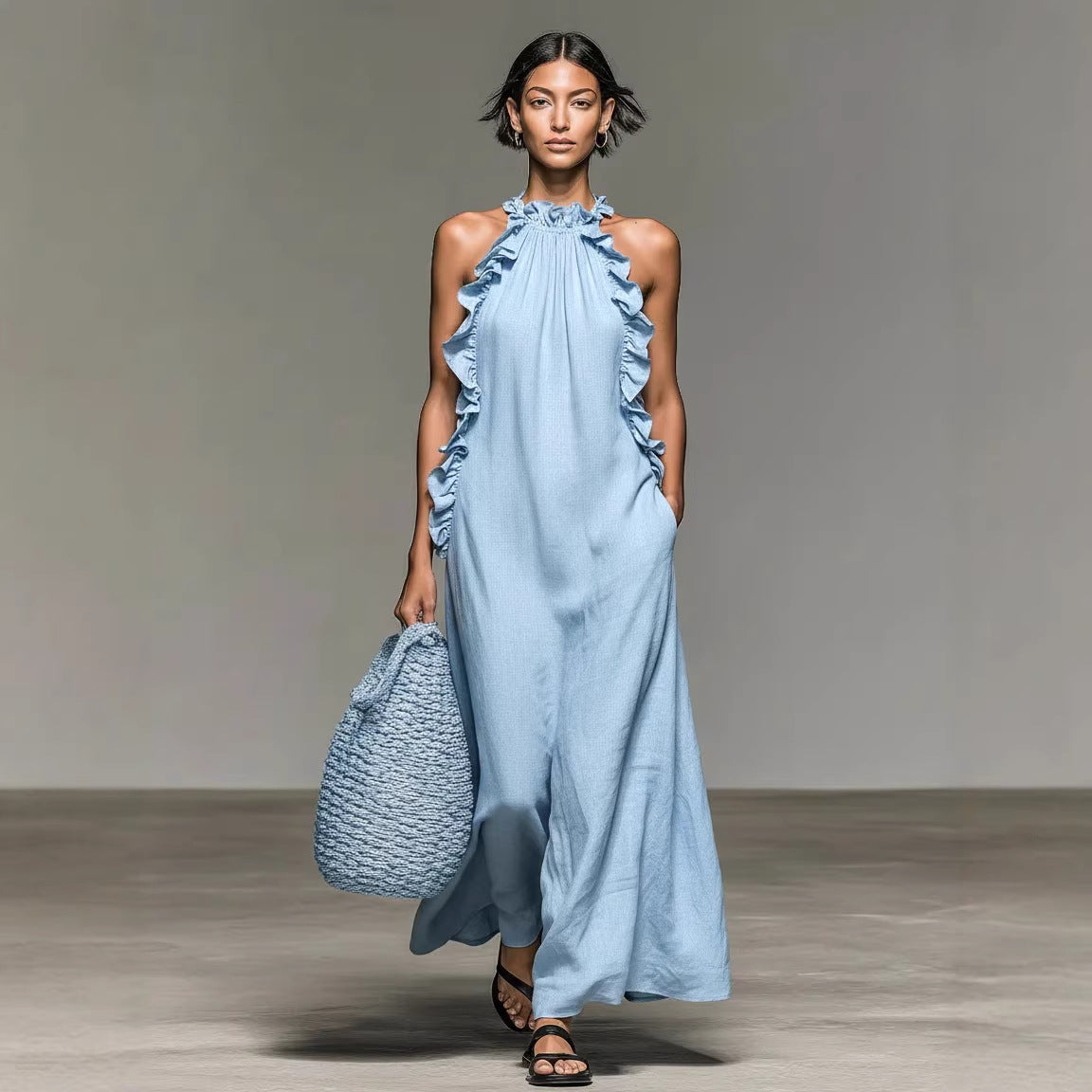 Ärmelloses Maxikleid im Resort-Stil, ideal für viele Anlässe