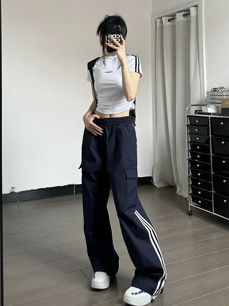 Women elastic High Waisted Drawstring Casual Pants For Women