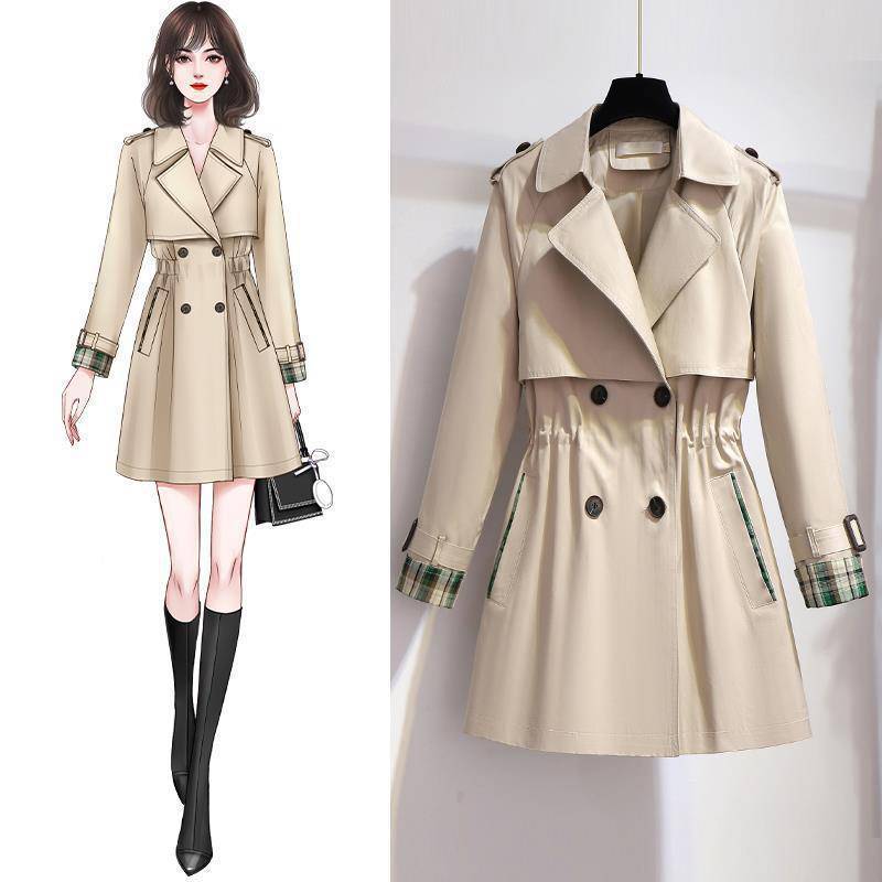 Women Short trench coat made of plain cotton