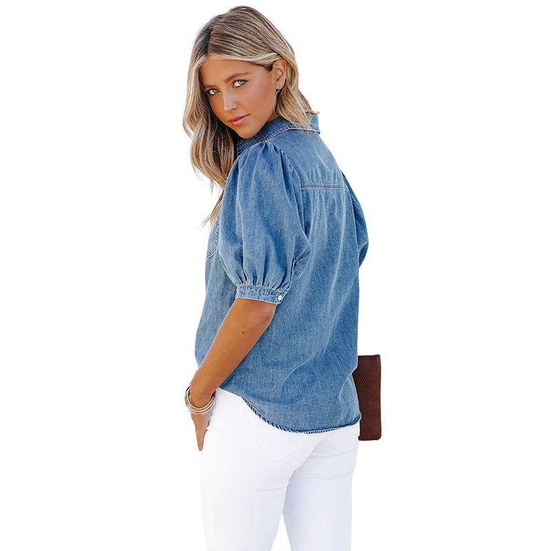 Women Jeans Shirt Casual Top Thin