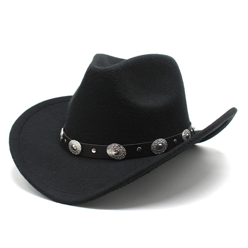 Hat Minority Style Woolen Western Cowboy, Cowgirl Hats Men's And Women's Couple Hats