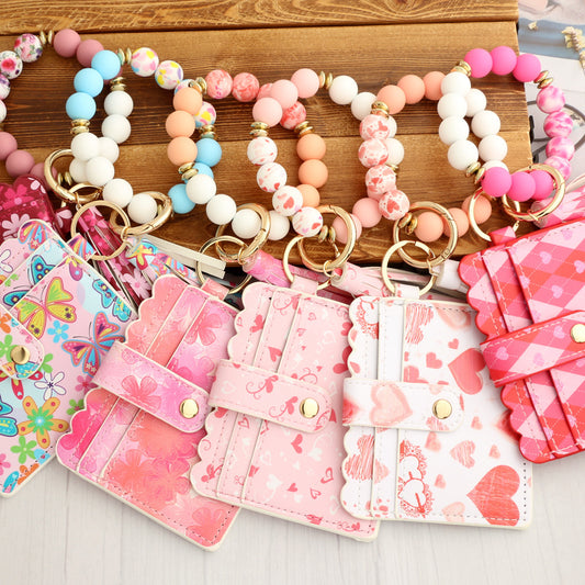 Women's Wallet Love Polyurethane Card Holder Silica Gel Key Chain
