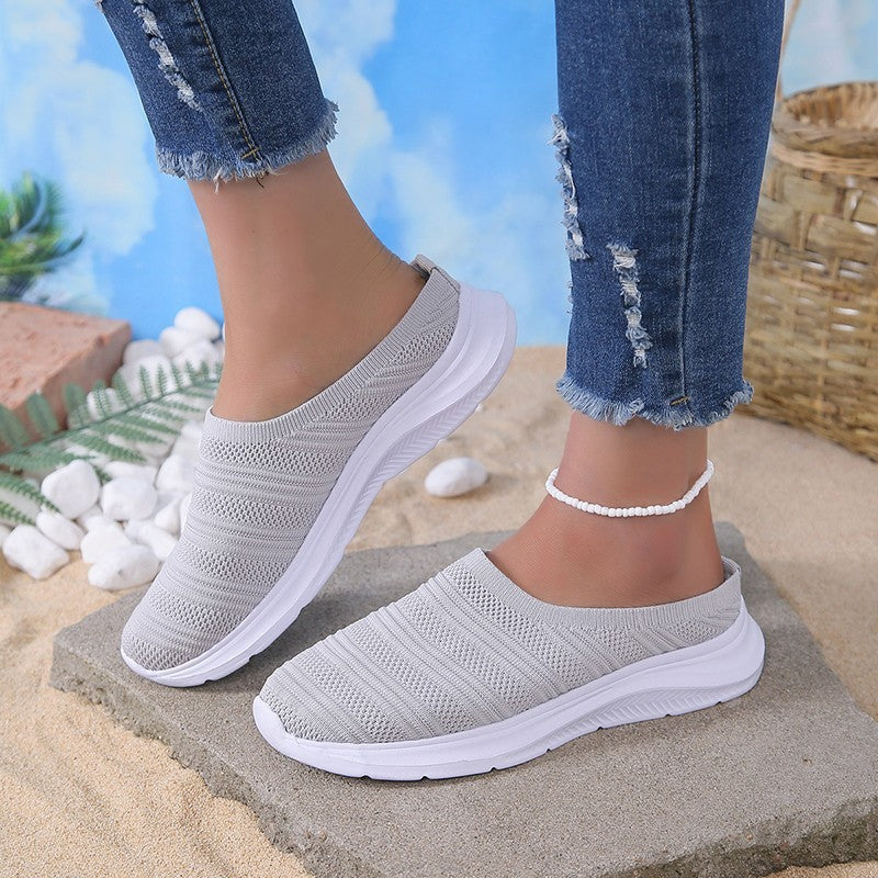 Women mesh half slippers summer comfortable leisure shoes