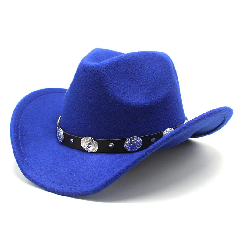 Hat Minority Style Woolen Western Cowboy, Cowgirl Hats Men's And Women's Couple Hats