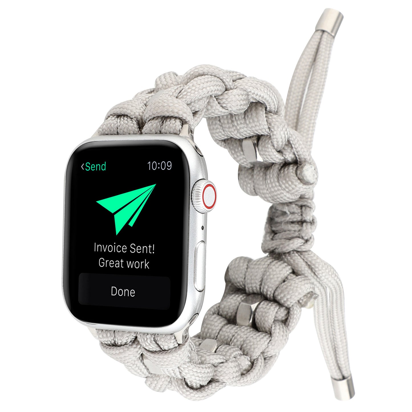 Smartwatch kompatibel mit Apple, geflochtenes Outdoor-Schirmband