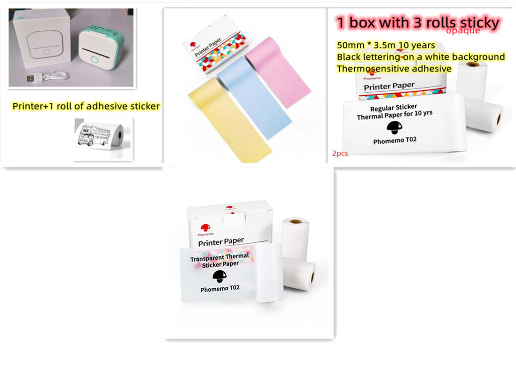 Portable Mini Thermal Label Printer, Home Photo Printer, Wrong Question Students Printer, Bluetooth Mini Label Printer,