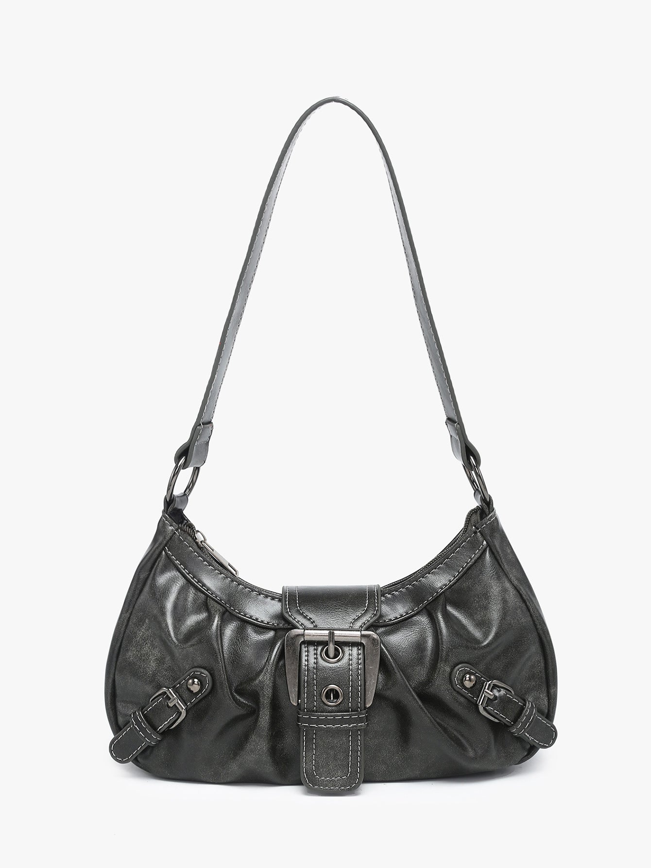 Women's shoulder bag made of two-tone imitation leather