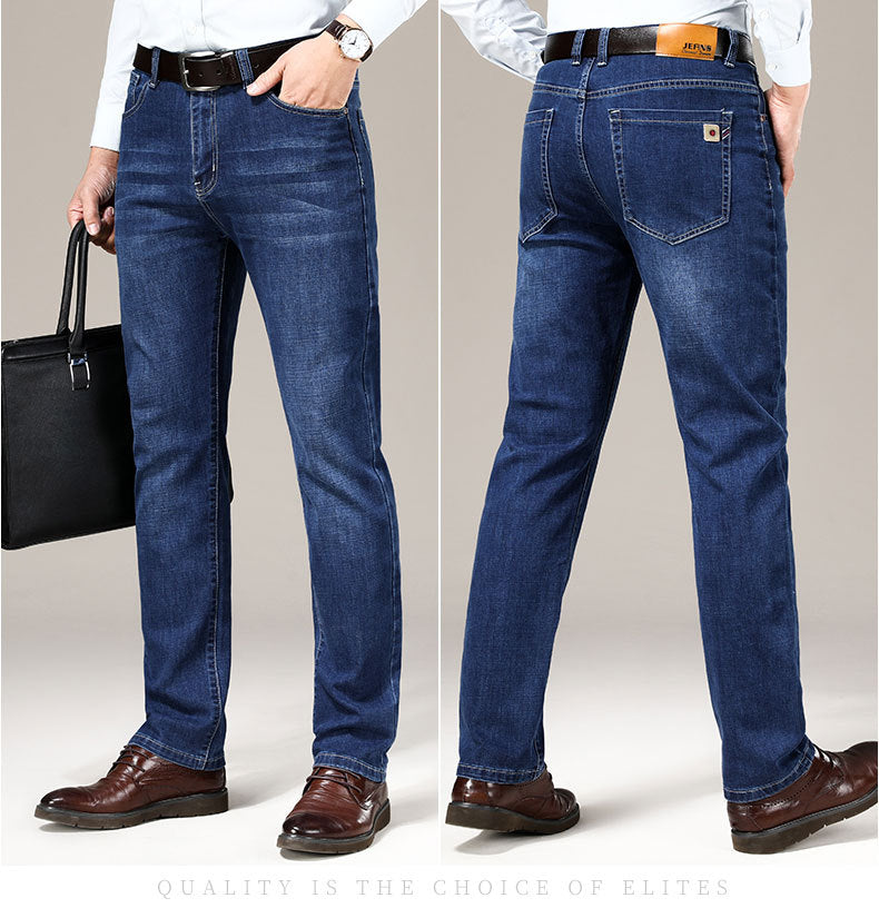 Men'S Straight Loose Elastic Slim Fit Business Casual Style Trendy Plus Size Pants Men