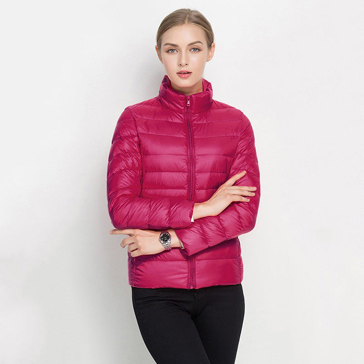 Damen Slim-Daunenjacke mit Stehkragen