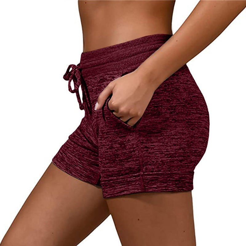 Damen-Shorts, schnell trocknende Stretch-Sporthosen mit Spitze