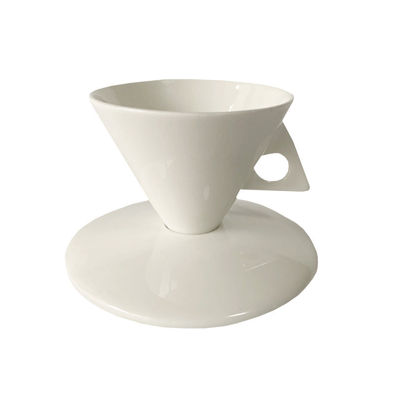 Bone China Quadrihedron Cup Ceramic Cup Saucer Set