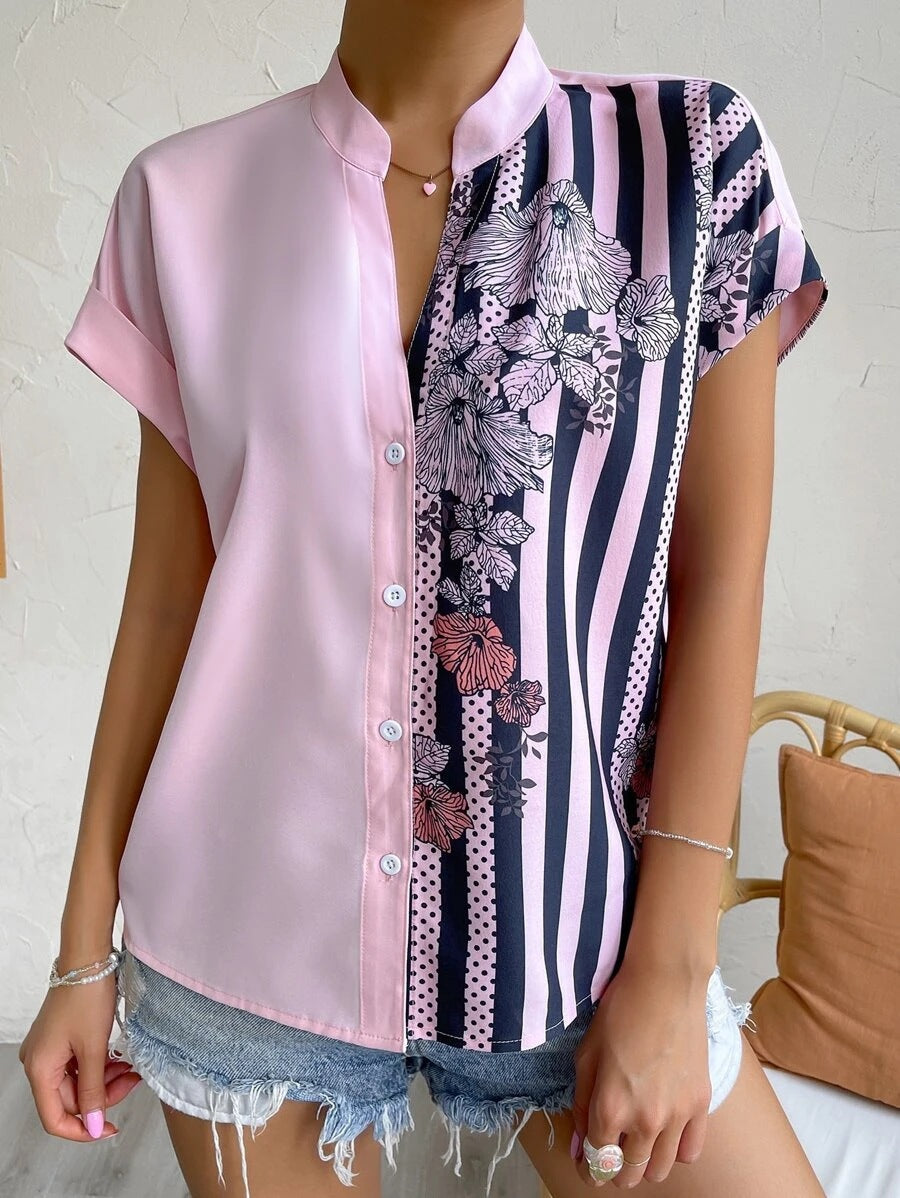 Women's Summer Button Cardigan Short Sleeve Shirt