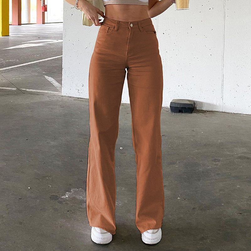 Women Spice Girl Style hohe Taille schlanke Jeans Bell Bottoms