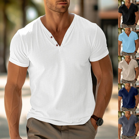 Herren Sommer Strand Kurzarm Casual T-Shirt