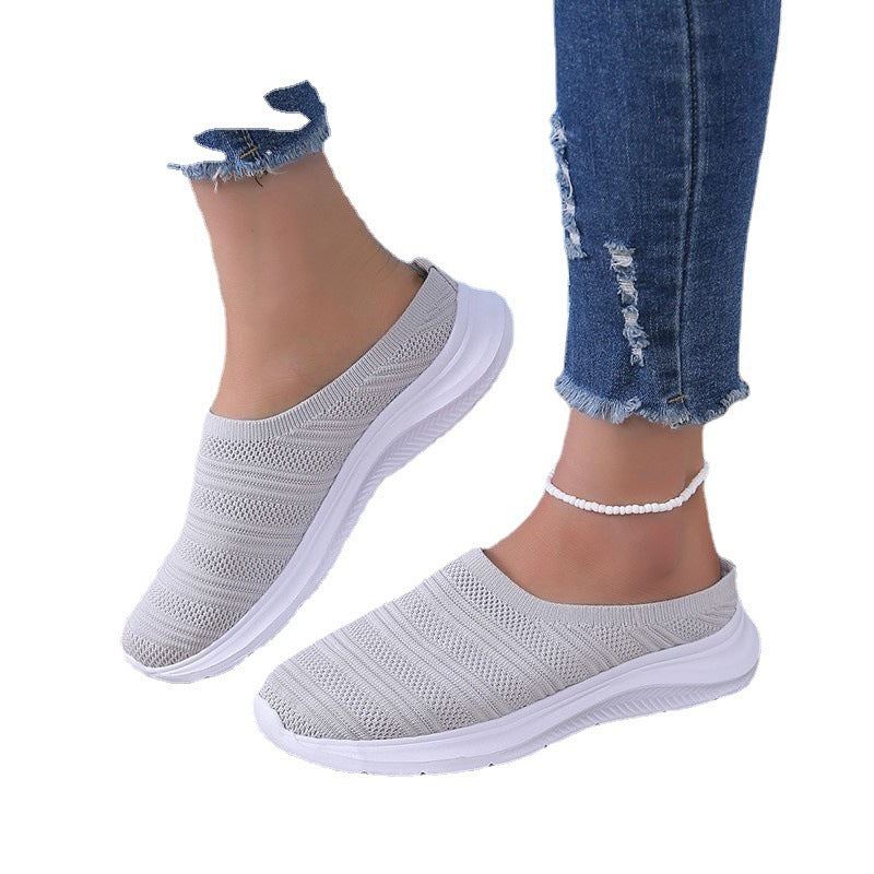 Women mesh half slippers summer comfortable leisure shoes