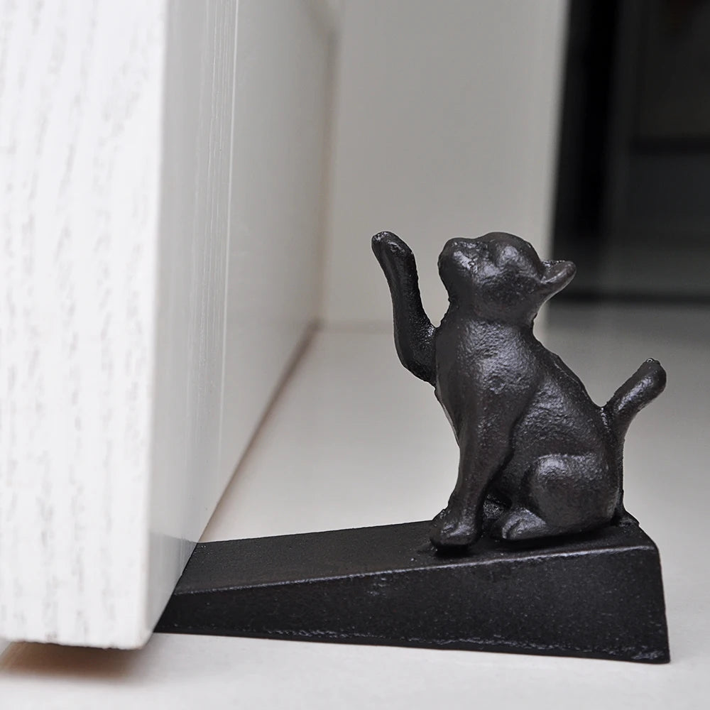 Butoir de porte de personnalité créative, décoration de maison américaine, bouchon coupe-vent en fonte, décoration de salle sans poinçon, Figurine d'animal de chat