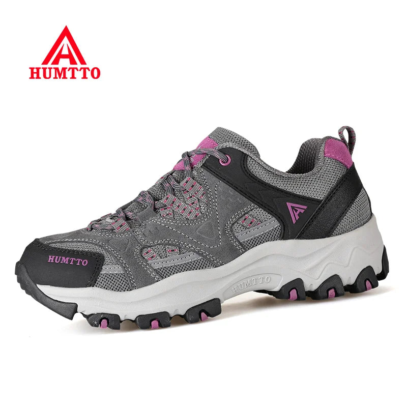 Women HUMTTO New Outdoor Women's Sneakers Hiking Shoes for Women Sport Climbing Female Shoes Leather Camping Trekking Boots Woman