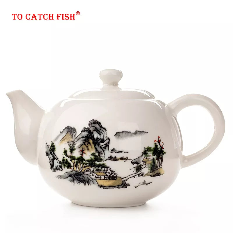 Porzellan Chinesische Kung-Fu-Teekanne, exquisiter Keramik-Teekessel, Kaffee-Tee-Sets, chinesische Traditionen-Blumen-Teekanne, Porzellan-Teegeschirr