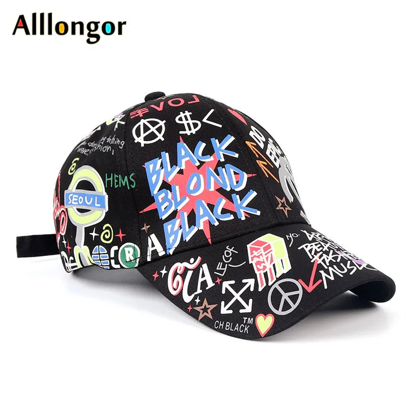 Women Baseball Caps Men Summer Cap Korean Hat Letter Print Snapback Hip Hop gorra hombre casquettes femme White Black hat