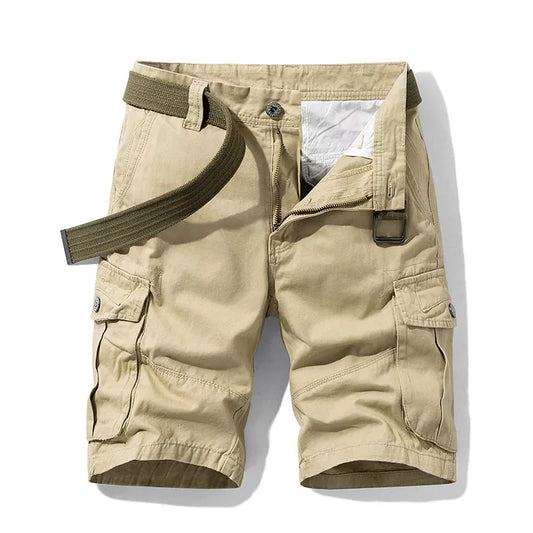 Men Short 2024 Summer Men's Baggy Multi Pocket Military Cargo Shorts Male Cotton Khaki Mens Tactical Shorts Short Pants 30-38 No Belt