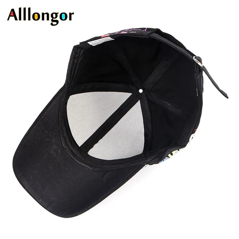 Frauen Baseball Caps Männer Sommer Kappe Koreanische Hut Brief Drucken Snapback Hip Hop gorra hombre casquettes femme Weiß Schwarz hut