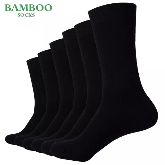 Bamboo Black Socks Breathable Business Dress Socks (6 Pairs/Lot)