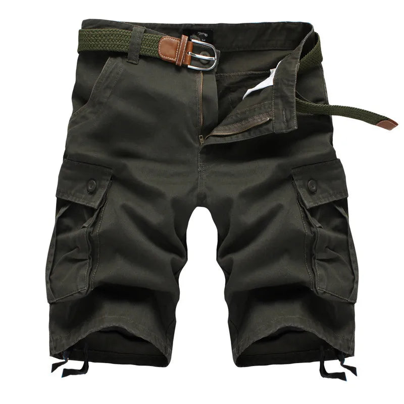 Männer Kurze 2024 Sommer männer Baggy Multi Pocket Military Cargo-Shorts Männlichen Baumwolle Khaki Herren Taktische Shorts Kurze Hosen 29-44 Kein Gürtel