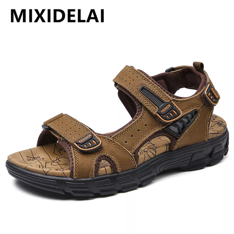 Männer Sandalen Marke Klassische Herren Sandalen Sommer Echtes Leder Sandalen Männer Outdoor Casual Leichte Sandale Mode Männer Turnschuhe Größe 38-46