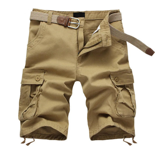 Men Short 2024 Summer Men's Baggy Multi Pocket Military Cargo Shorts Male Cotton Khaki Mens Tactical Shorts Short Pants 29-44 No Belt