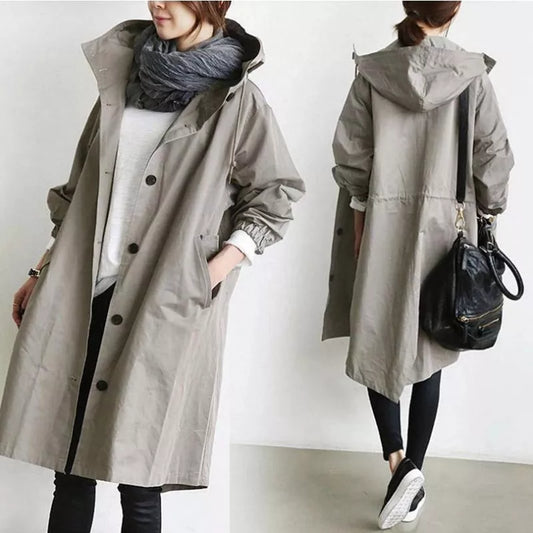 Frauen Trenchcoats Mit Kapuze Lange Frühling Herbst Winddicht Dame Weibliche Casual Kleidung 8 Farbe Windjacke Koreanischen Stil