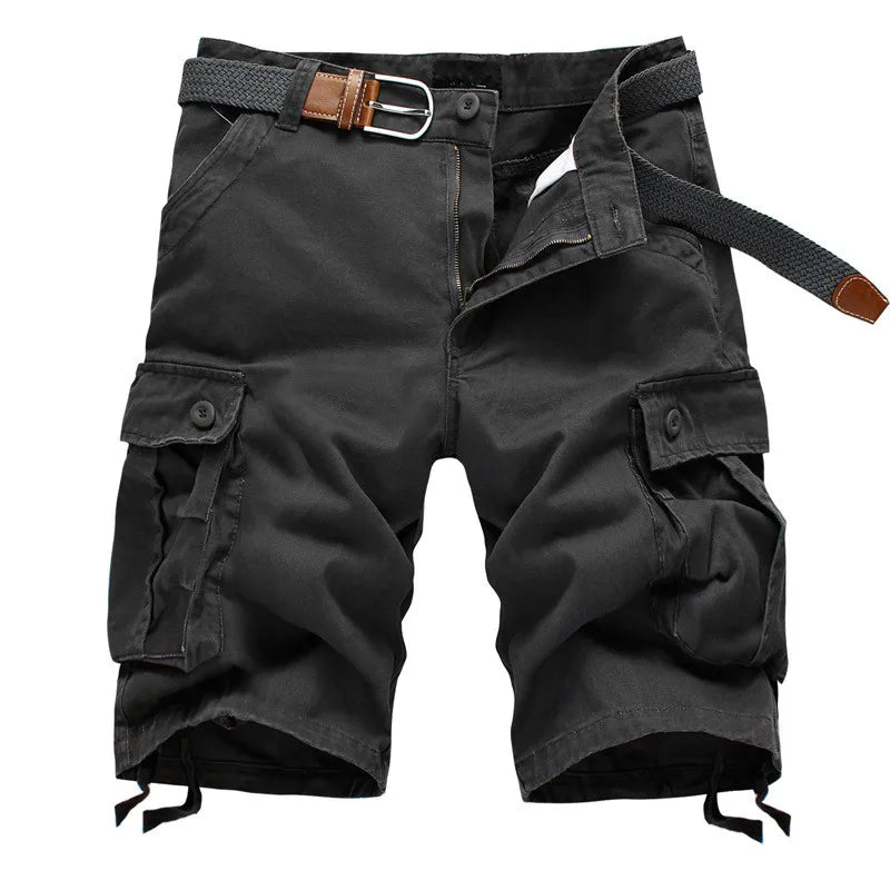 Short Cargo militaire Baggy multi-poches pour hommes, en coton kaki, Short tactique, pantalon court, sans ceinture, 29-44, été 2024