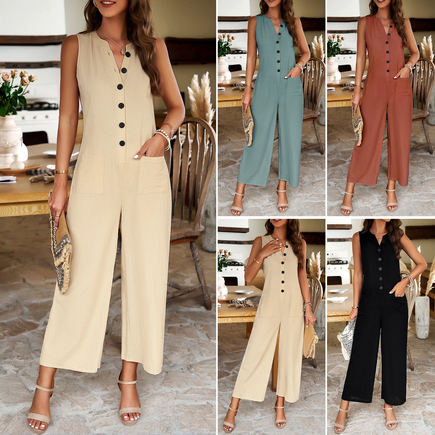 Women's Jupsuit Elegante und reine Farbsprünge aus weiblichem Temprament