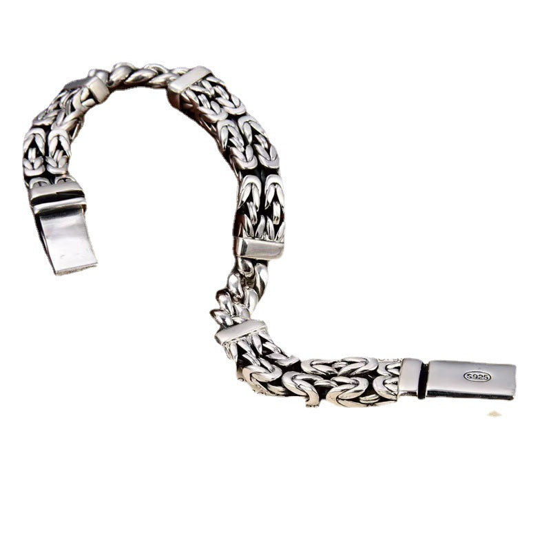 Handgemachte Königsstil Armkette S925 Sterling Silber Trendy für Herren