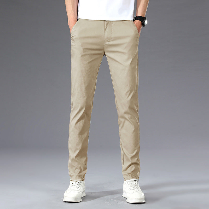 Men Summer Thin Slim Straight Pants Men's Korean Style