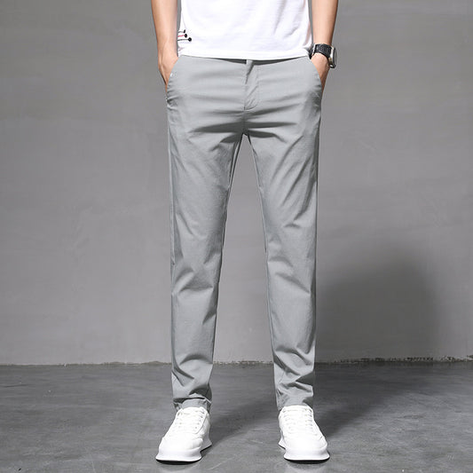 Men Summer Thin Slim Straight Pants Men's Korean Style