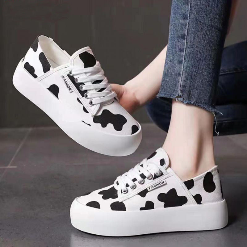 Women's New Platform Spring and Summer Leisure Two-way Leopard Print Sneakers