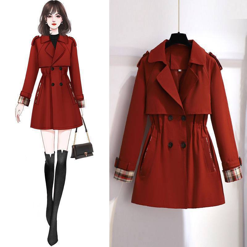 Women Short trench coat made of plain cotton