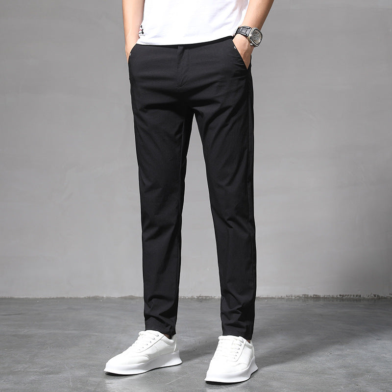 Men Summer Thin Slim Straight Pants Men's Korean Style