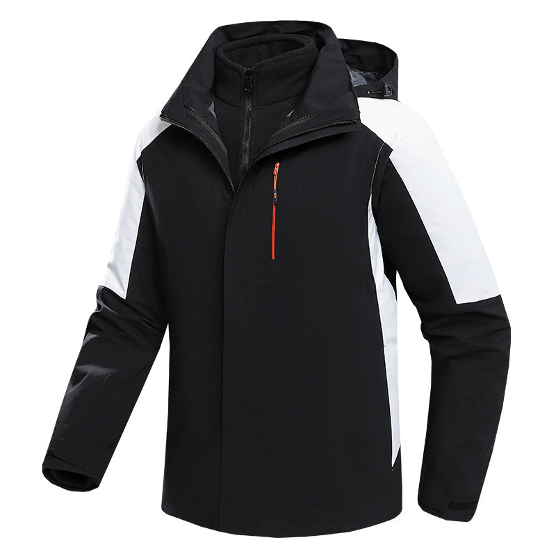 Waterproof three-in-one fleece-lined thick jacket