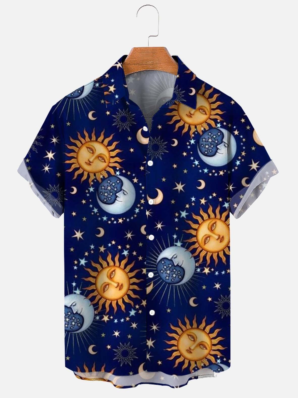 Men New summer casual printed shirt seaside vacation