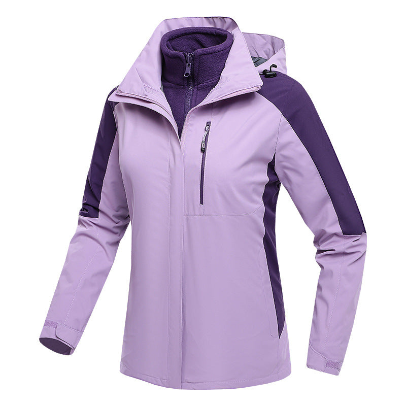 Waterproof three-in-one fleece-lined thick jacket